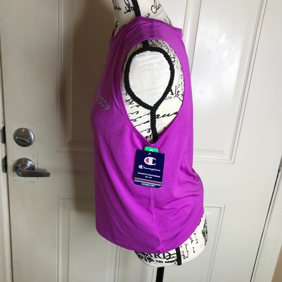 NWT Champion Womens Sleeveless Sport Muscle Tee T-Shirt Purple ~ Size S - Picture 2 of 3